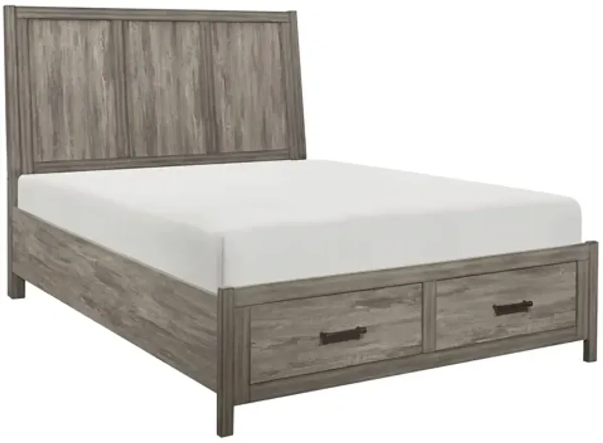 Fontaine Platform Storage Bed in Weathered Gray by Homelegance