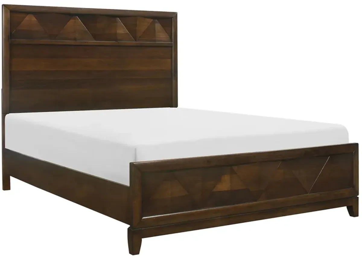 Massa Panel Bed in Walnut by Homelegance