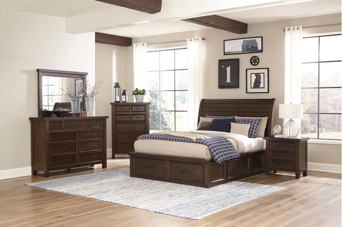 Rosemont Platform Storage Bed in Brown by Homelegance