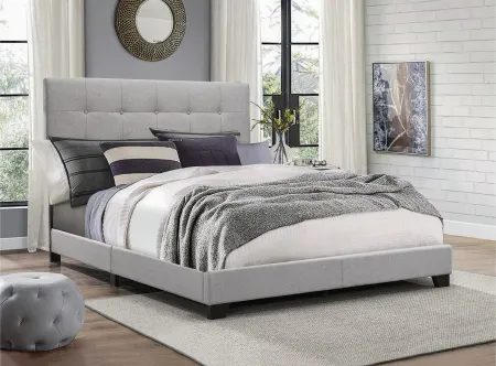 Florence Tufted Upholstered Bed in Gray by Crown Mark