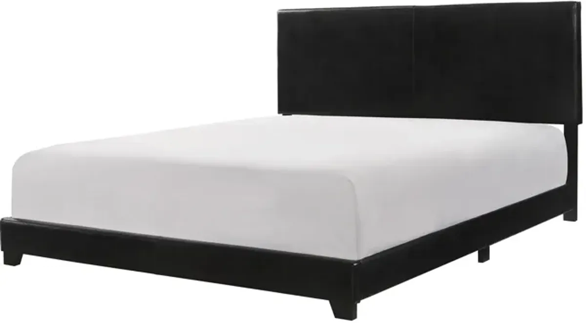 Eric Upholstered Bed in Black by Crown Mark