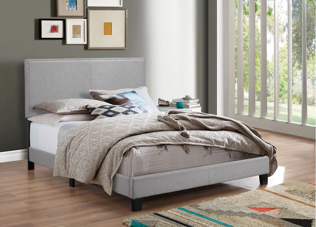 Eric Upholstered Bed in Gray by Crown Mark