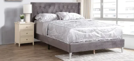 Bergen Upholstered Panel Bed in Gray by Glory Furniture