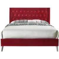 Bergen Upholstered Panel Bed in Burgundy by Glory Furniture
