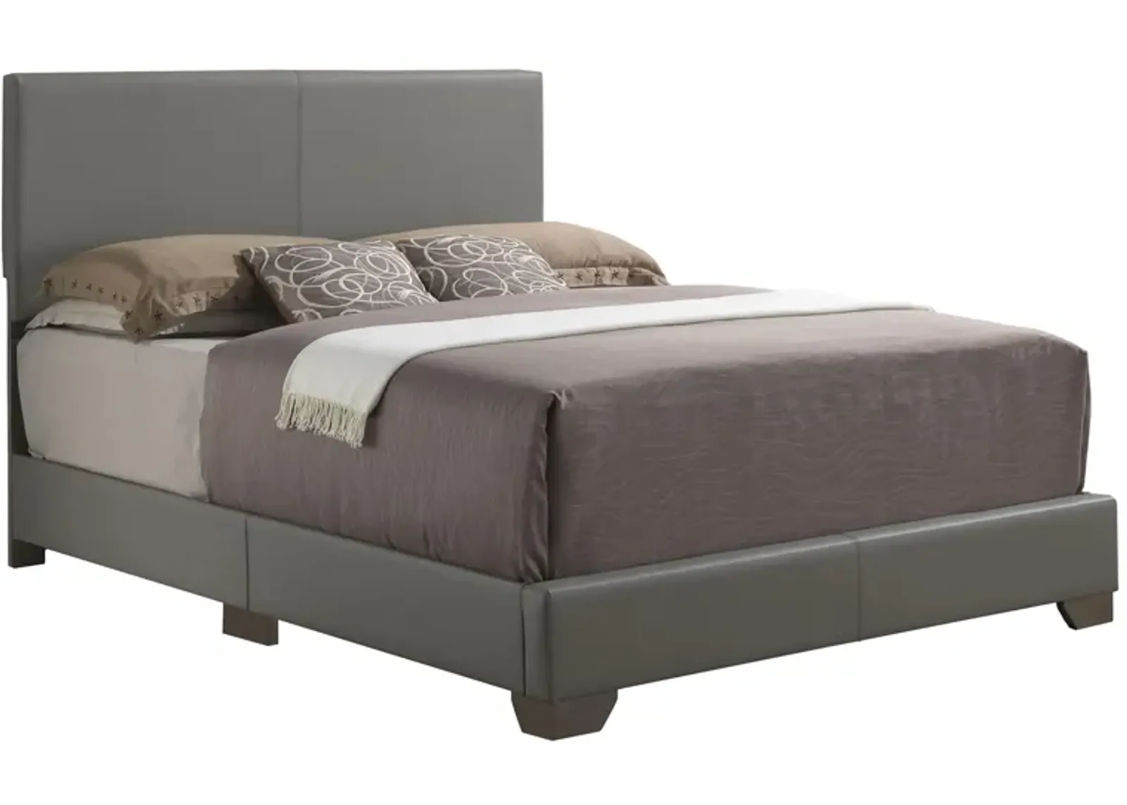 Aaron Upholstered Panel Bed in Gray by Glory Furniture