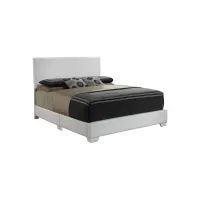 Aaron Upholstered Panel Bed in White by Glory Furniture