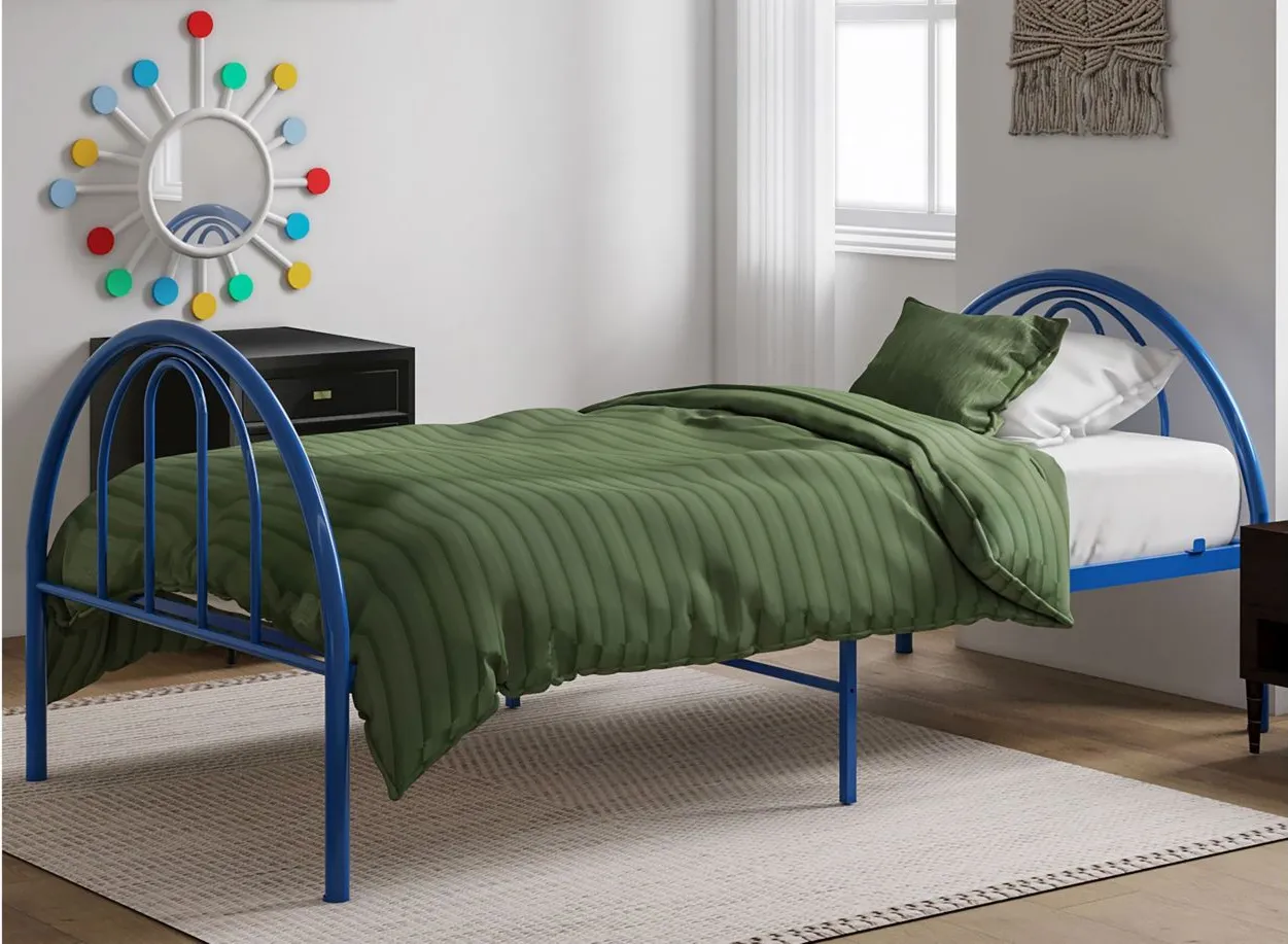 Brooklyn Metal Twin Bed in Blue by BK Furniture