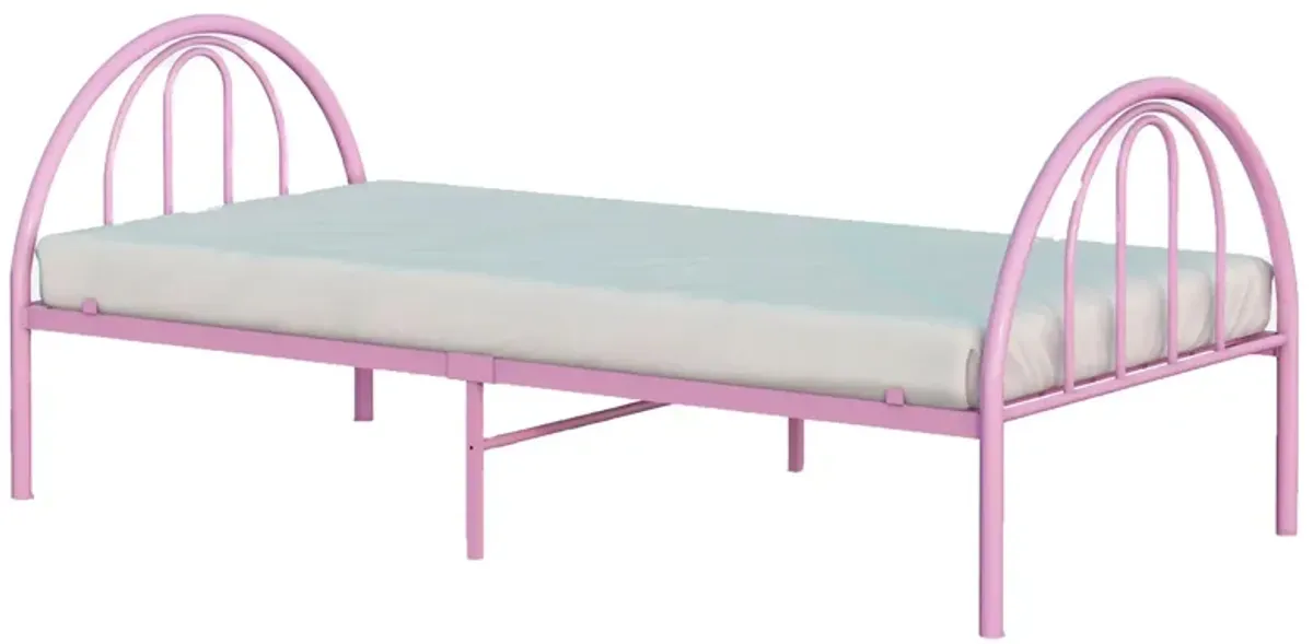 Brooklyn Metal Twin Bed in Pink by BK Furniture