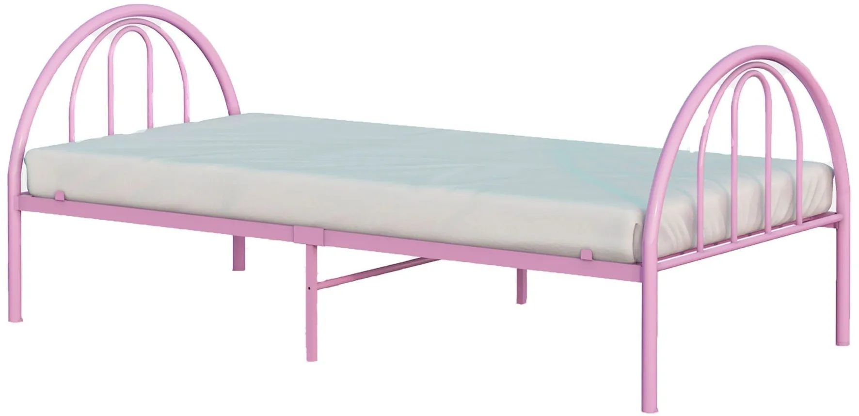 Brooklyn Metal Twin Bed in Pink by BK Furniture