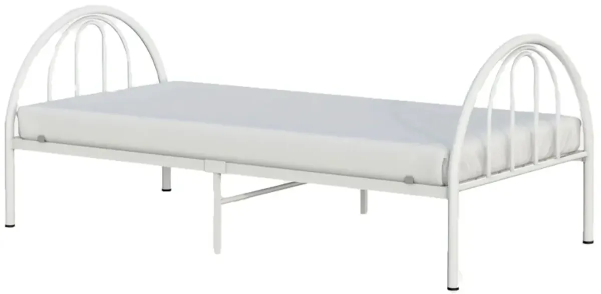 Brooklyn Metal Twin Bed in White by BK Furniture