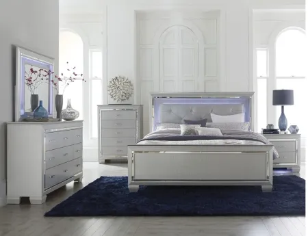 Brambley Bed w/LED Lights in Silver by Homelegance