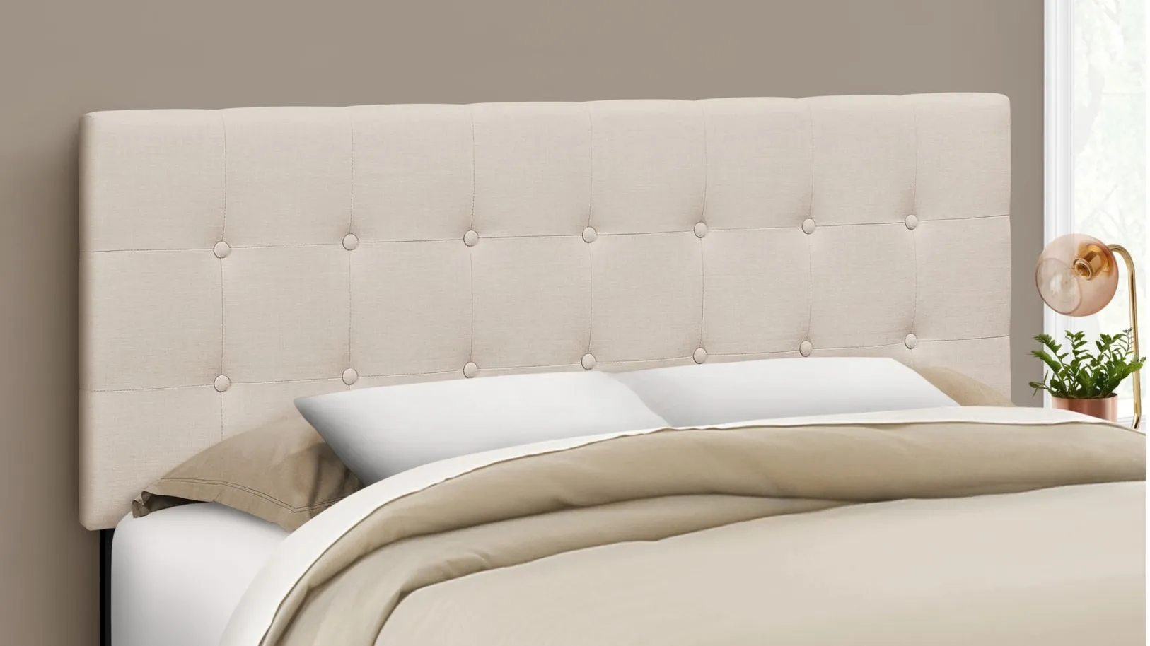 Monarch Specialties Queen HB in Beige by Monarch Specialties