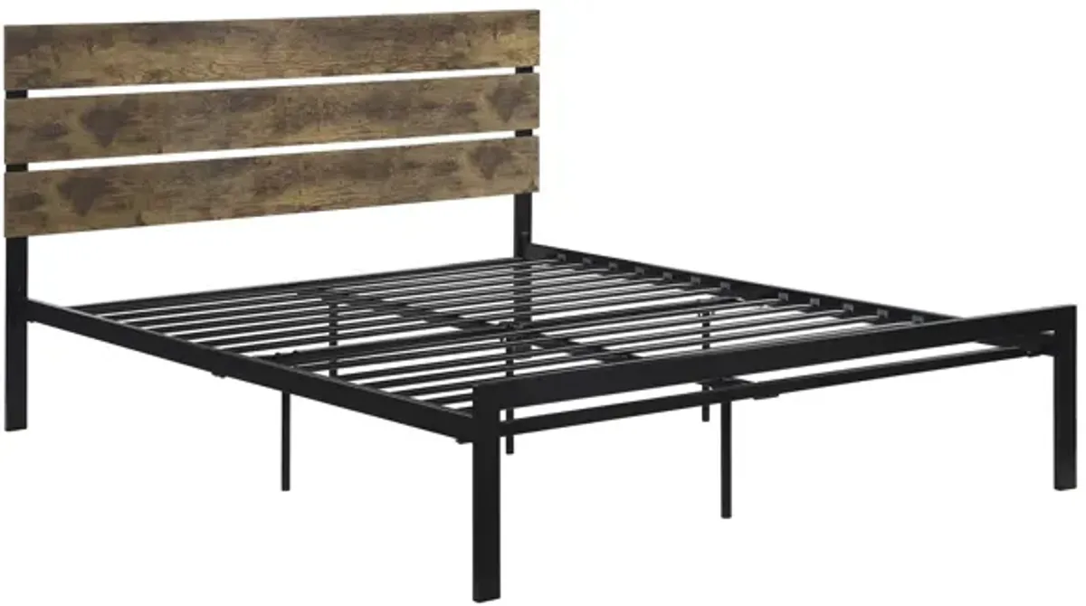 Raina Metal And Wood Platform Bed