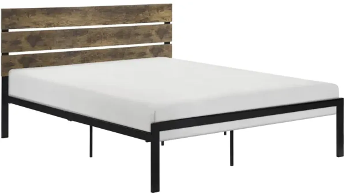 Raina Metal And Wood Platform Bed