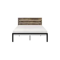 Raina Metal and Wood Platform Bed in Brown and Black by Homelegance