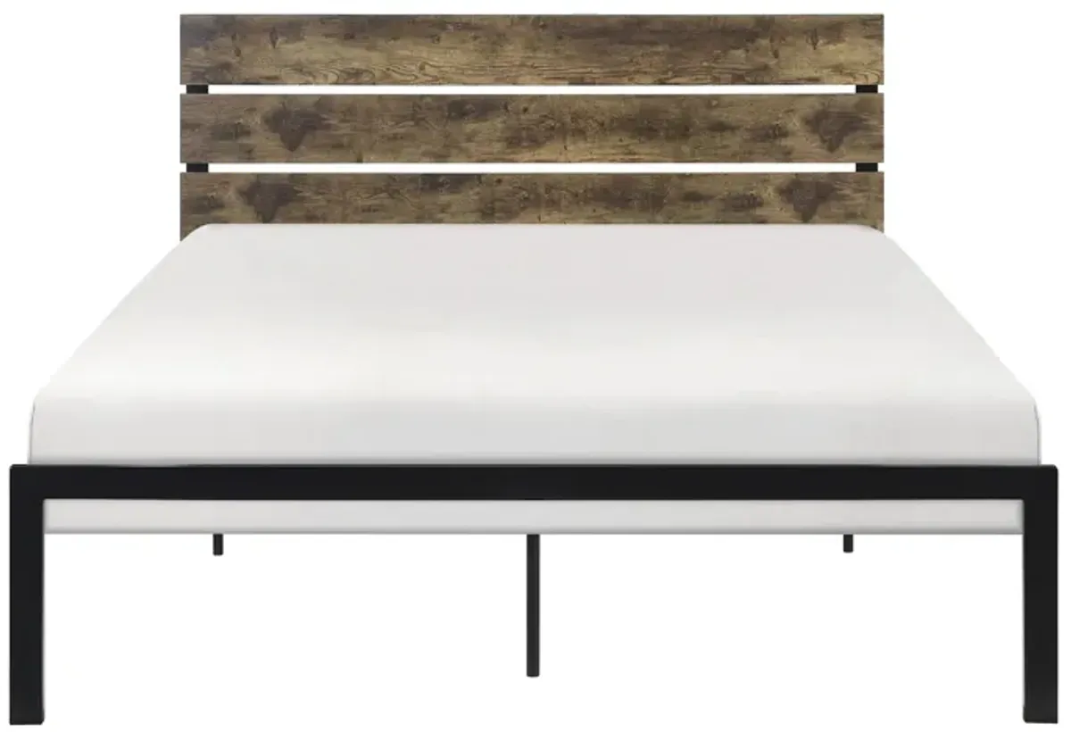 Raina Metal And Wood Platform Bed