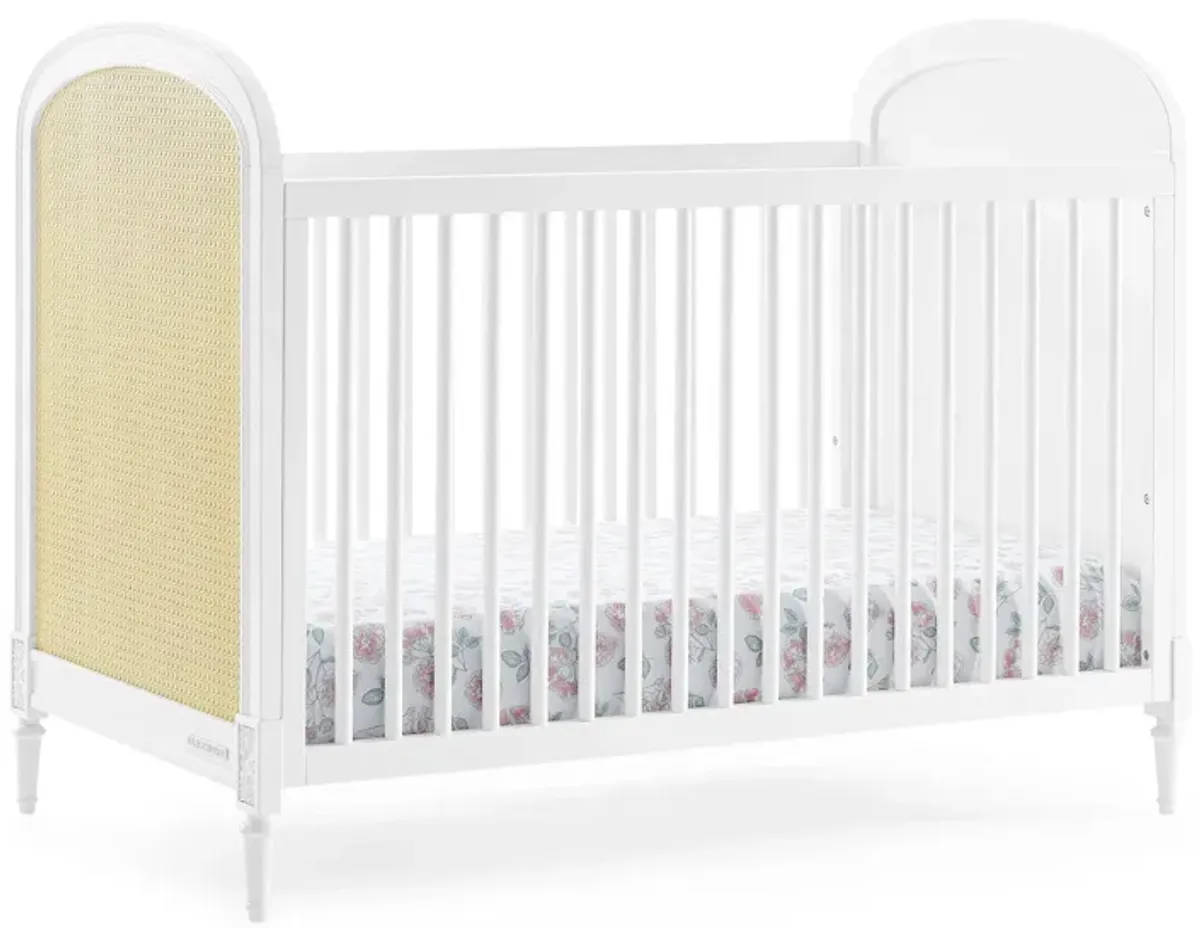 Madeline 4-in-1 Convertible Crib by Delta Children in Bianca White/Textured Almond by Delta Children