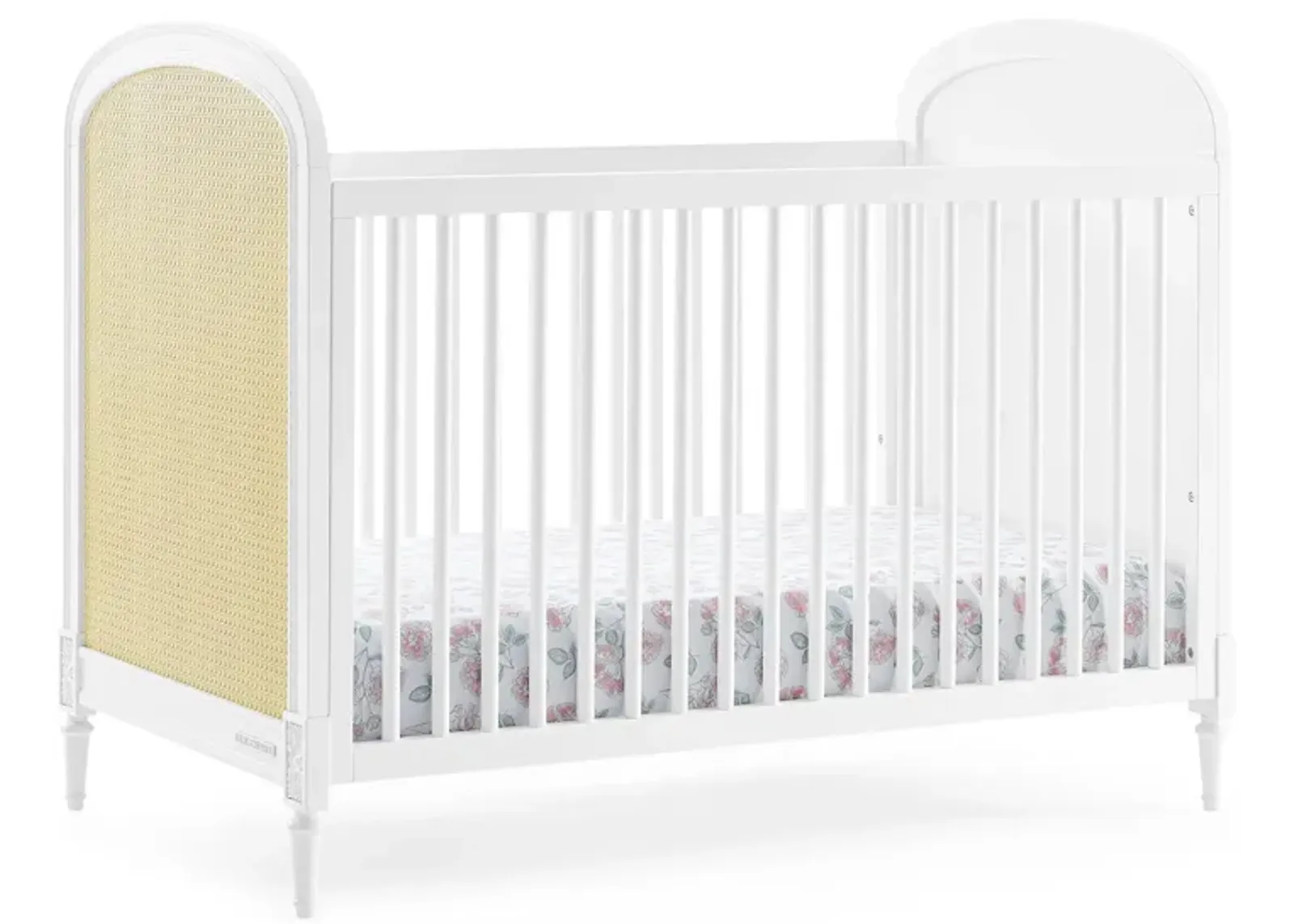 Madeline 4-in-1 Convertible Crib by Delta Children in Bianca White/Textured Almond by Delta Children