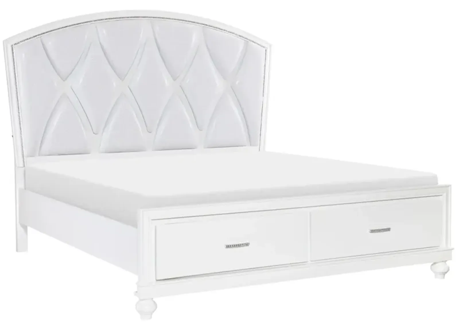 Aveline Queen Storage Platform Bed in White by Homelegance