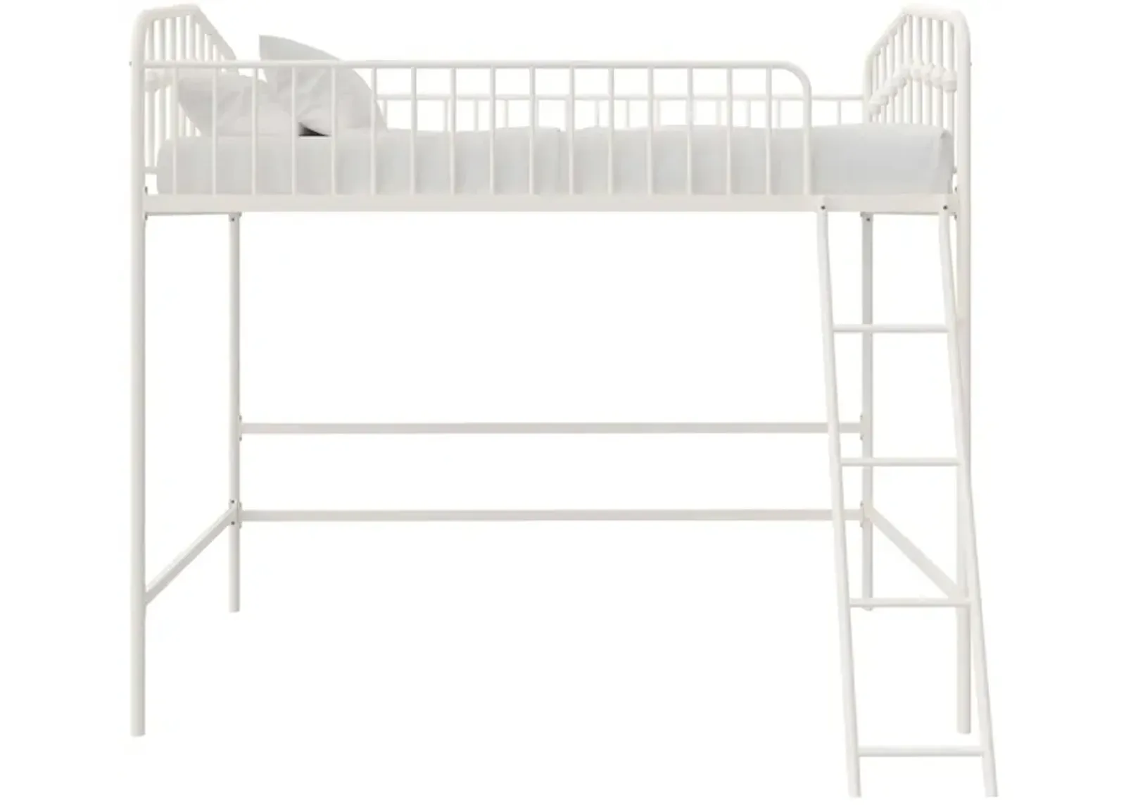 Bushwick Metal Full Loft Bed in Off White by DOREL HOME FURNISHINGS