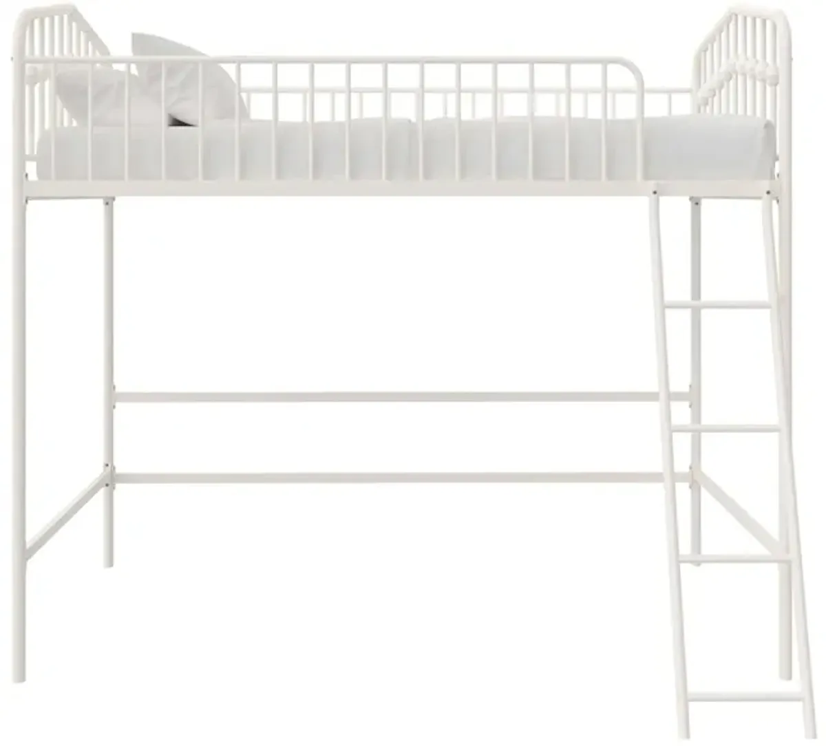 Bushwick Metal Full Loft Bed in Off White by DOREL HOME FURNISHINGS