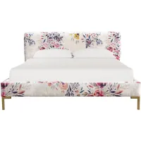 Malin Platform Bed in Bianca Floral Lg Multi Oga by Skyline