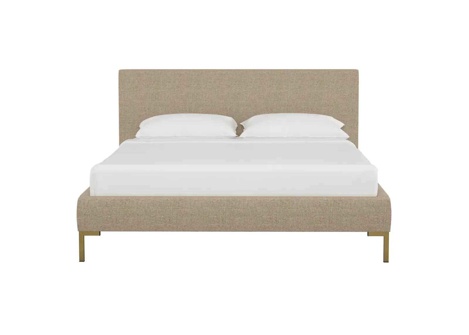 Malin Platform Bed in Linen Sandstone by Skyline