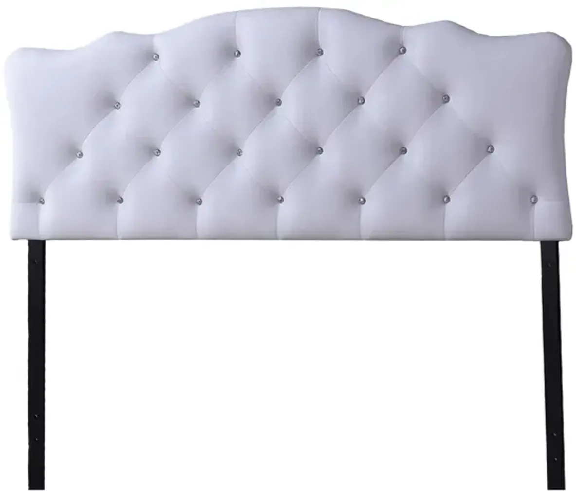 Rita Faux Leather Upholstered Button-tufted Scalloped Headboard