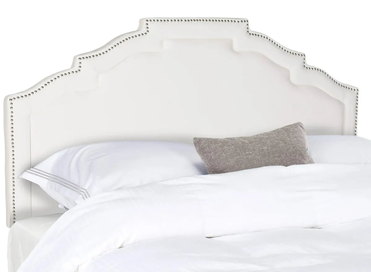 Alexia Upholstered Headboard in White by Safavieh