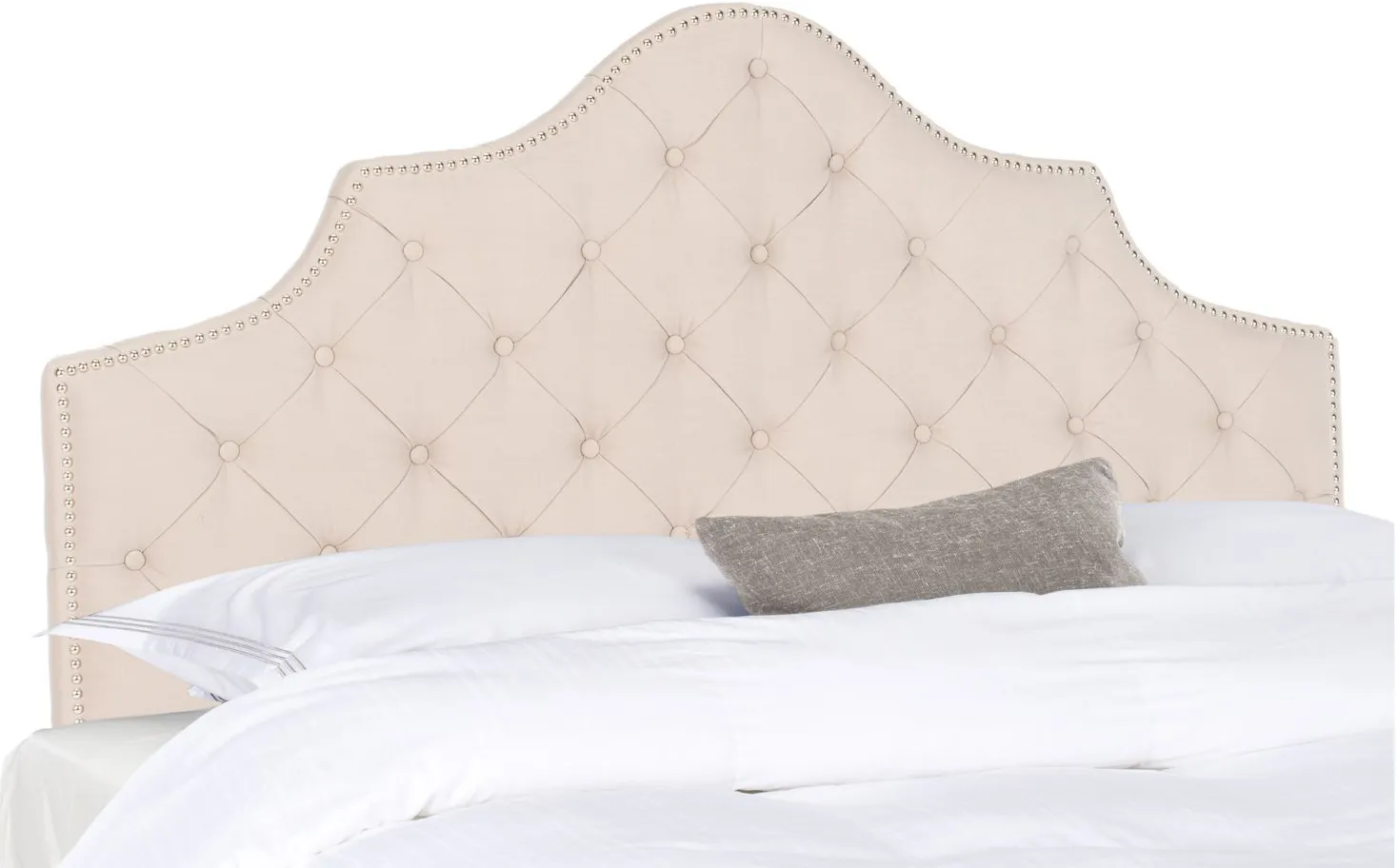 Arebelle Upholstered Headboard in Taupe by Safavieh