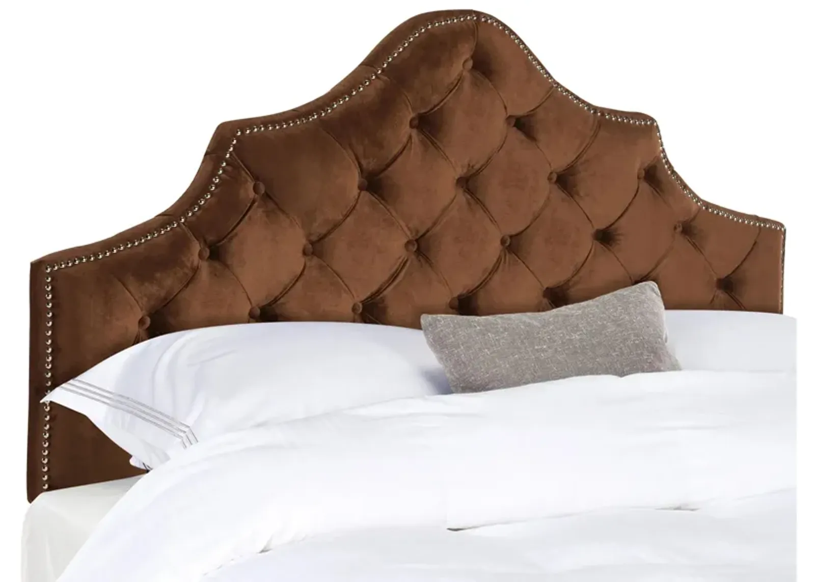 Arebelle Upholstered Headboard in Chocolate by Safavieh