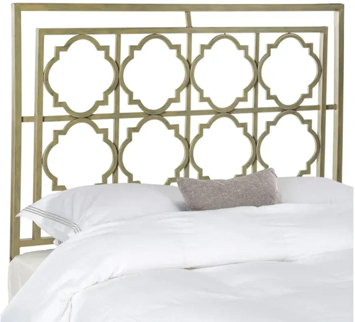 Silva Metal Headboard in Distressed Brass by Safavieh