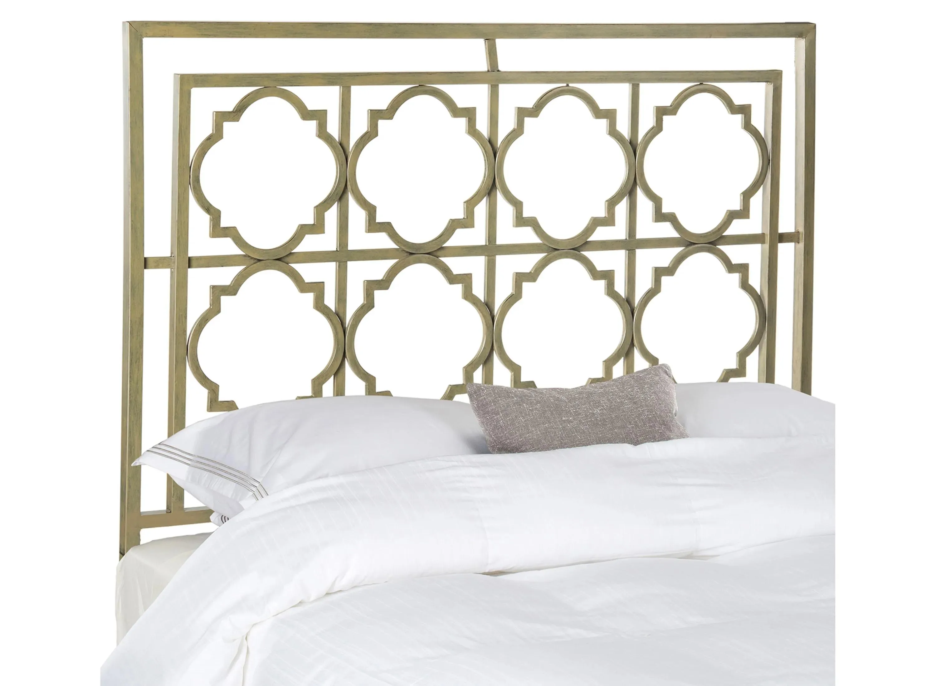 Silva Metal Headboard in Distressed Brass by Safavieh