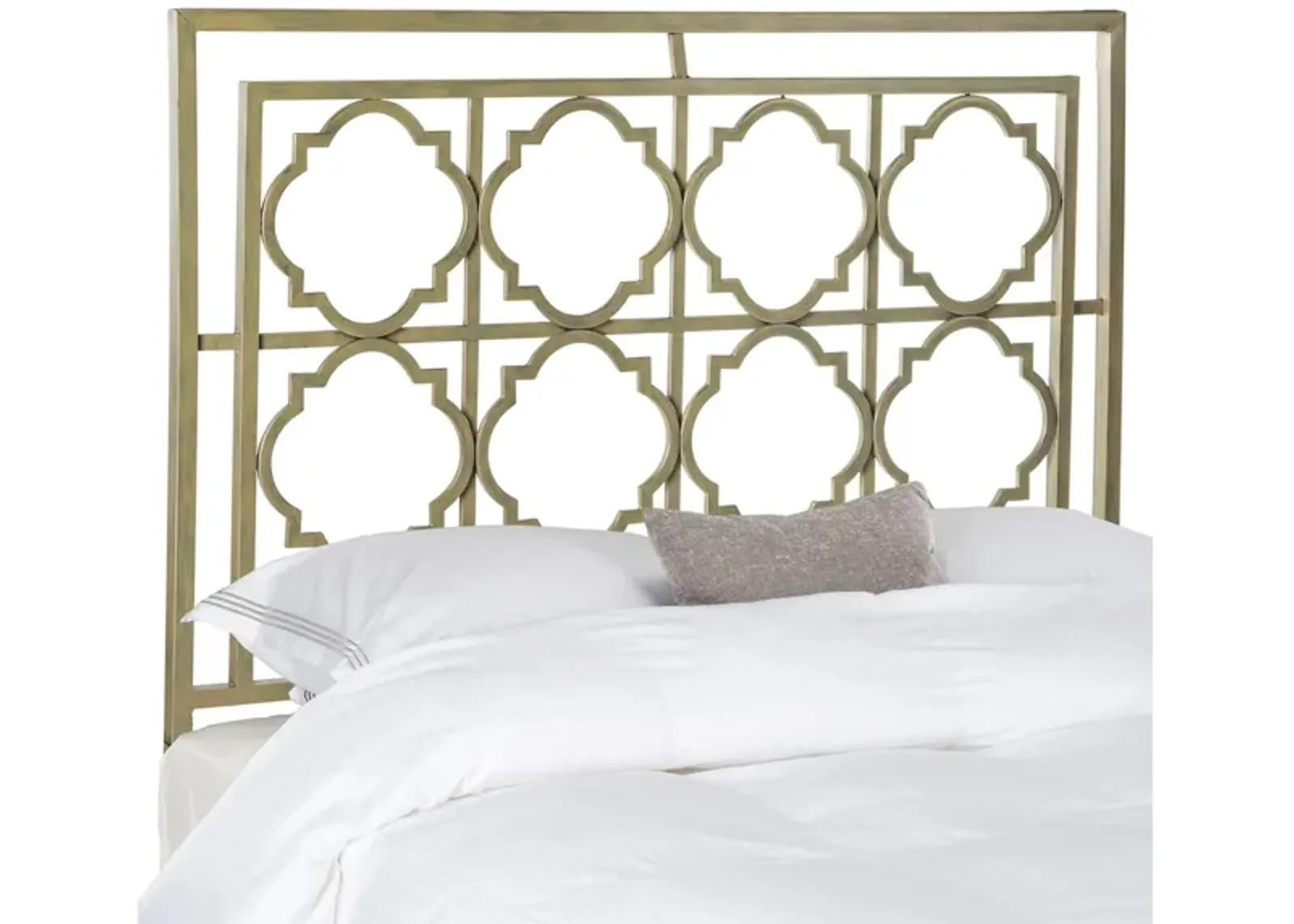 Silva Metal Headboard in Distressed Brass by Safavieh