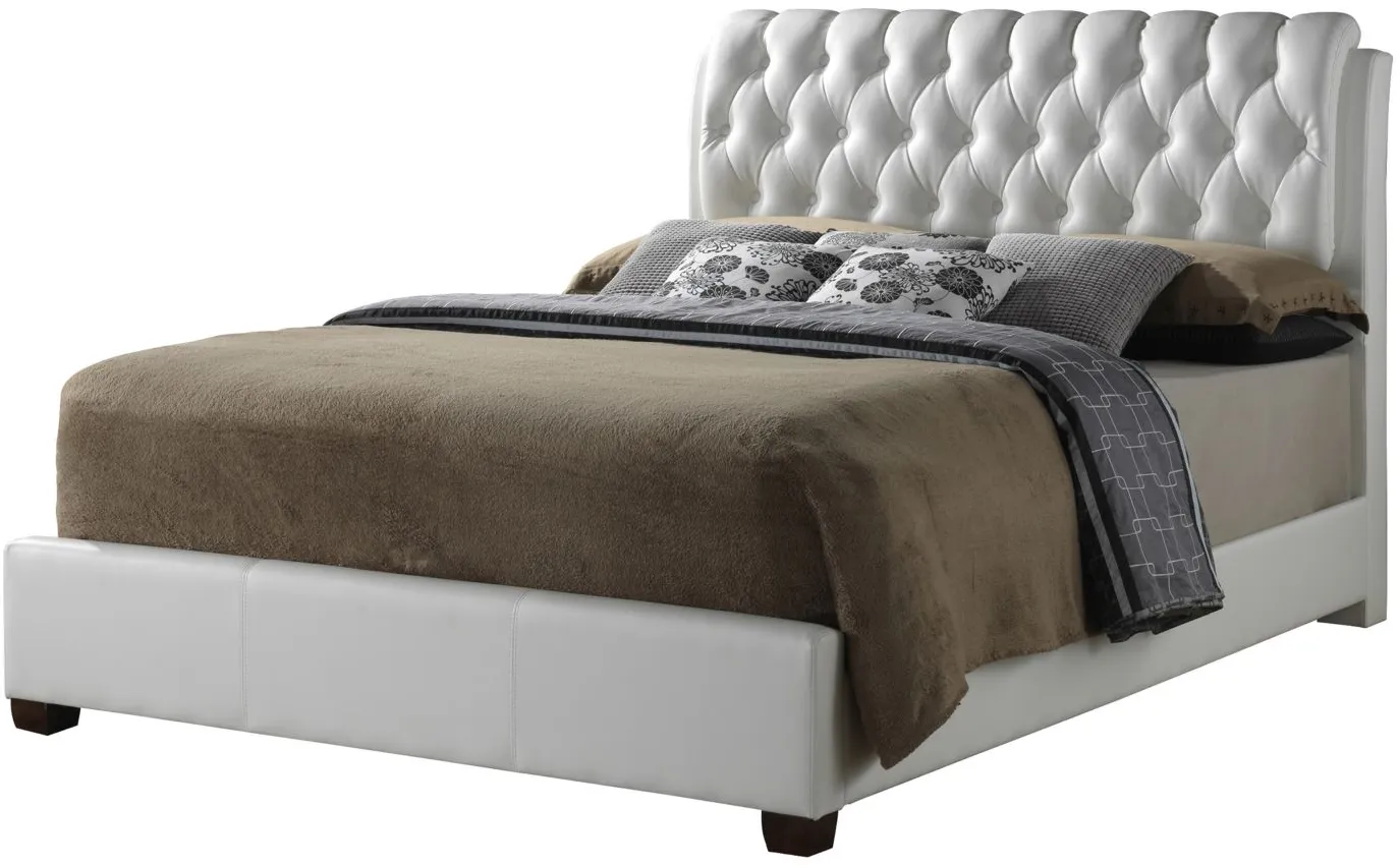 Marilla Upholstered Bed in White by Glory Furniture