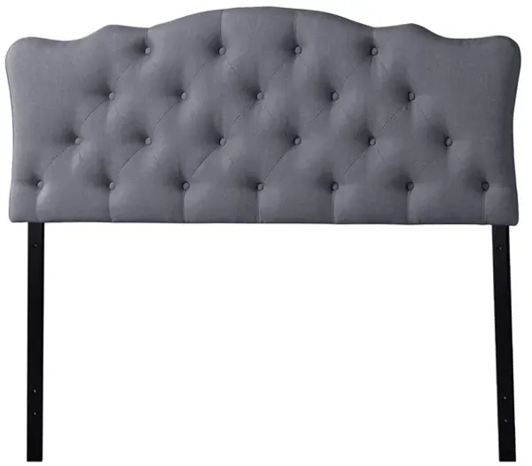 Rita Fabric Upholstered Button-tufted Scalloped Headboard