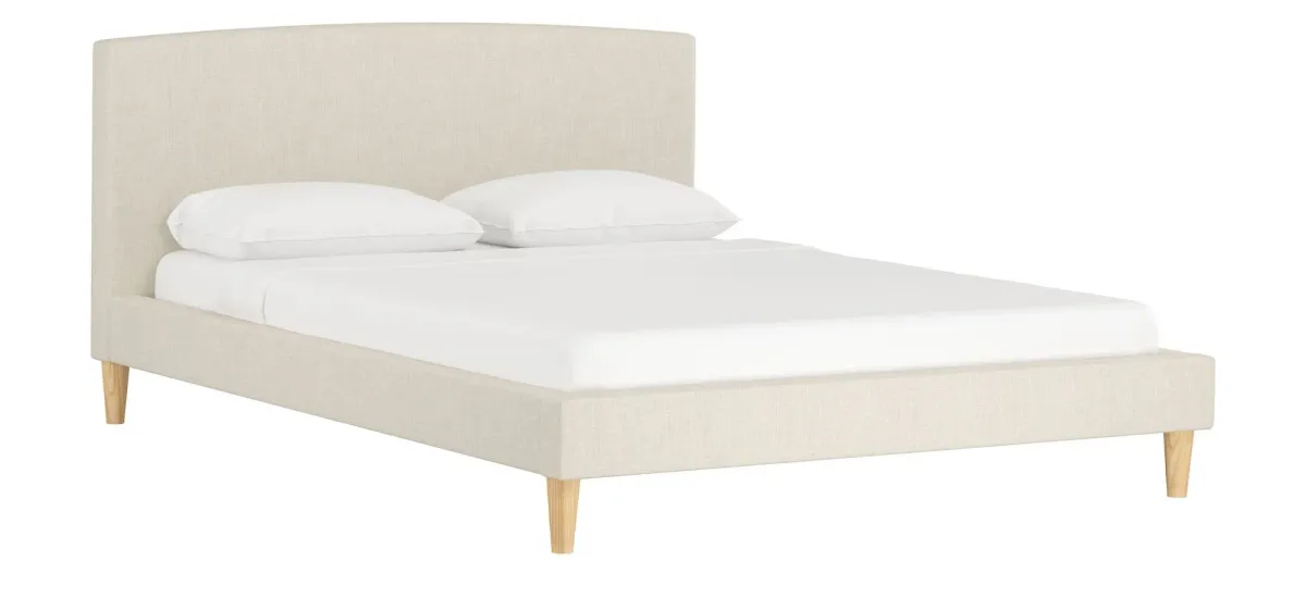 Drita Platform Bed in Linen Talc by Skyline