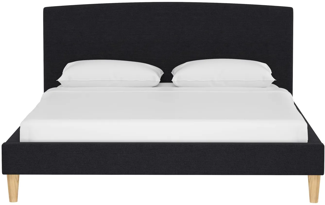 Drita Platform Bed in Linen Black by Skyline