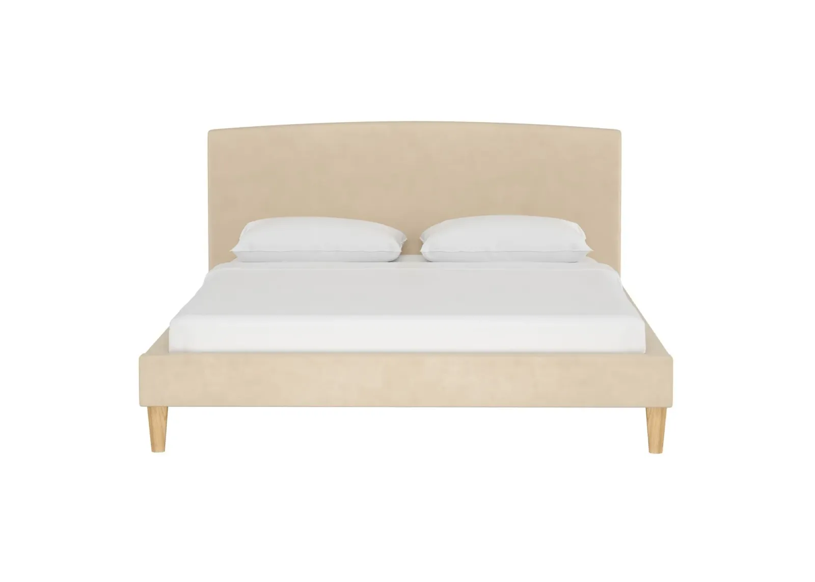 Drita Platform Bed in Velvet Pearl by Skyline