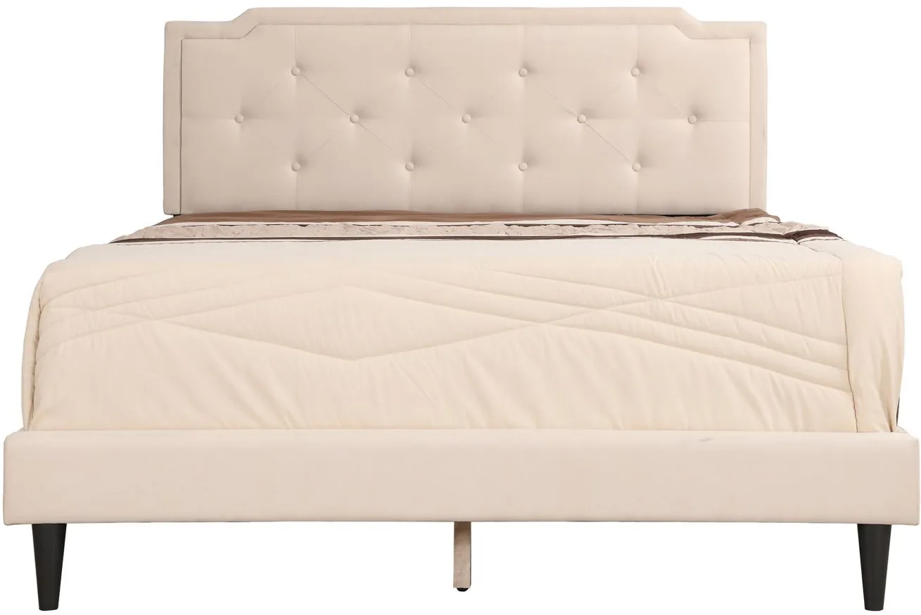 Deb Upholstered Bed in Beige by Glory Furniture