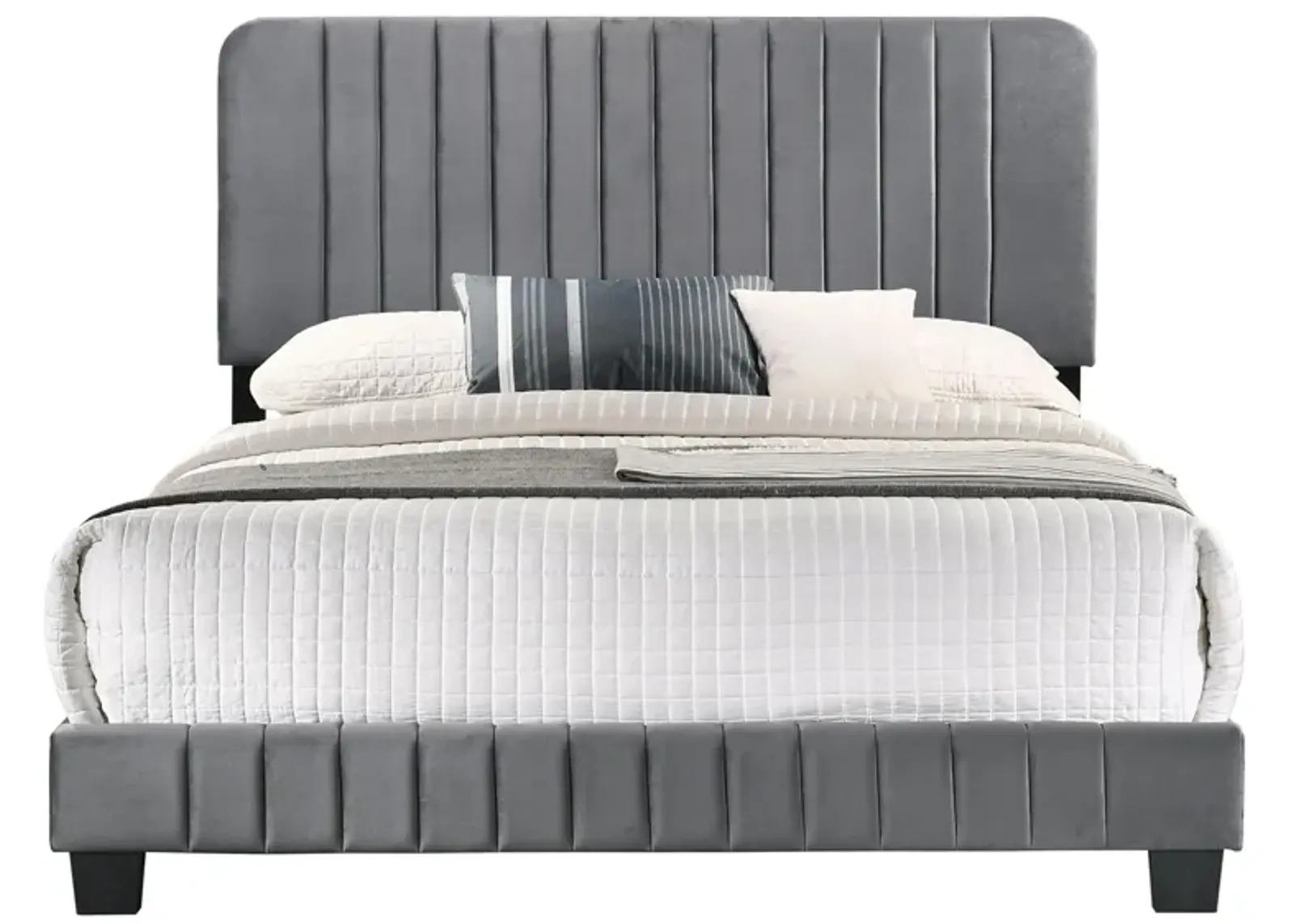 Lodi Upholstered Panel Bed in Gray by Glory Furniture