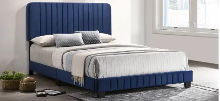 Lodi Upholstered Panel Bed in Navy Blue by Glory Furniture