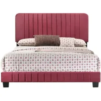 Lodi Upholstered Panel Bed in Burgundy by Glory Furniture