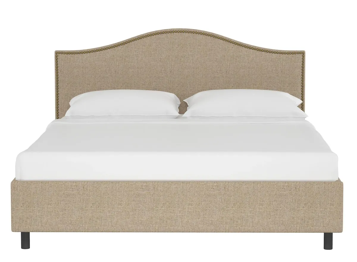 Alexander Platform Bed in Linen Sandstone by Skyline