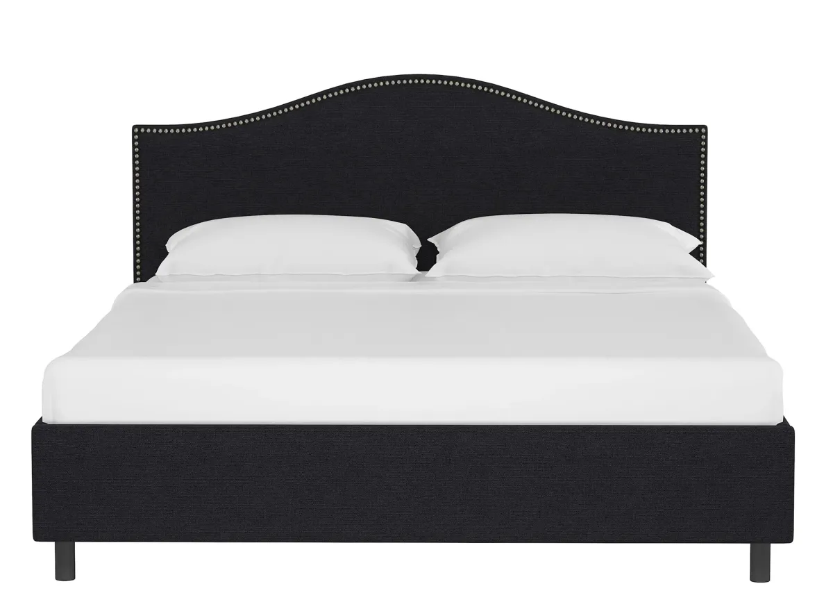 Alexander Platform Bed in Linen Black by Skyline