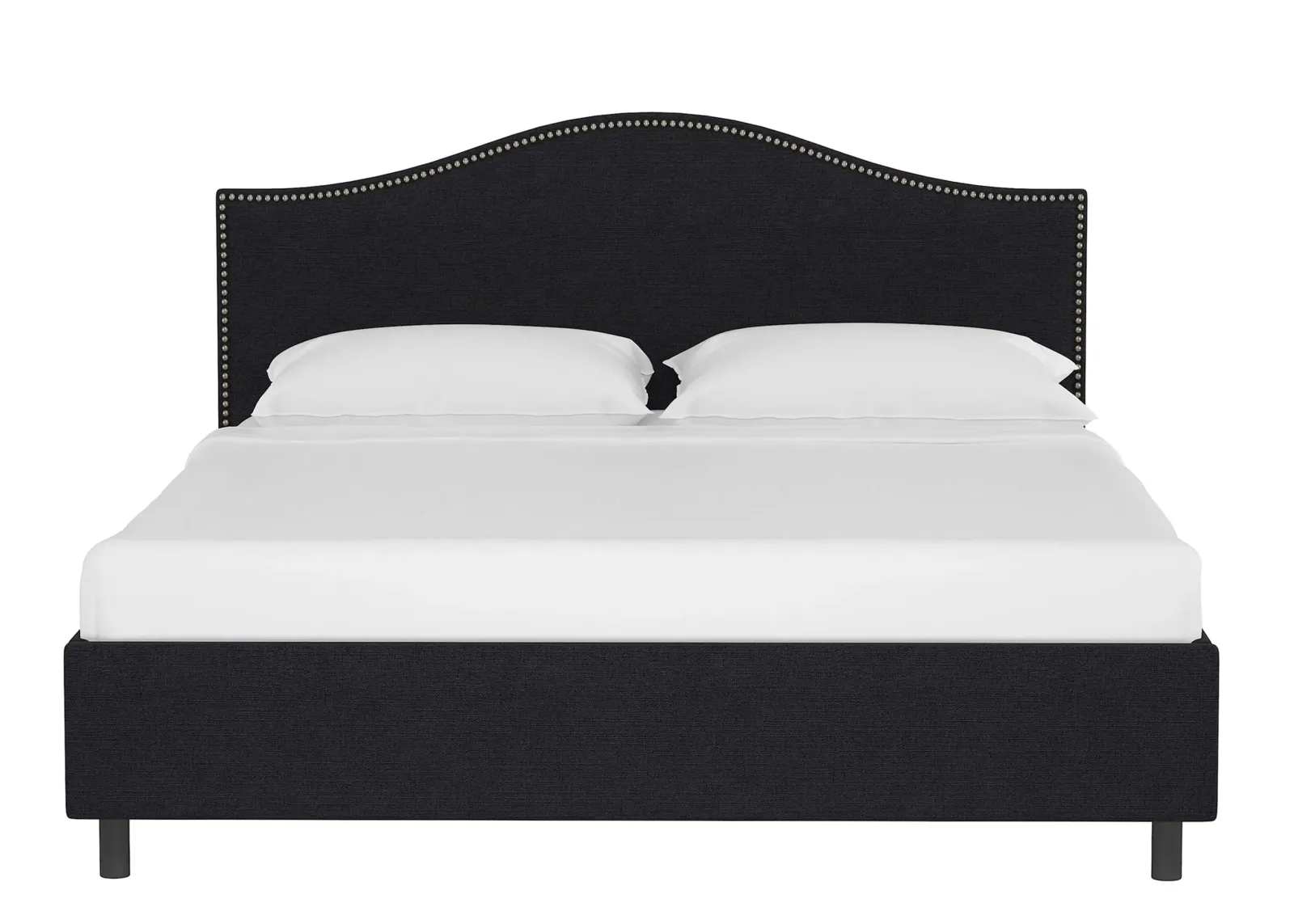 Alexander Platform Bed in Linen Black by Skyline