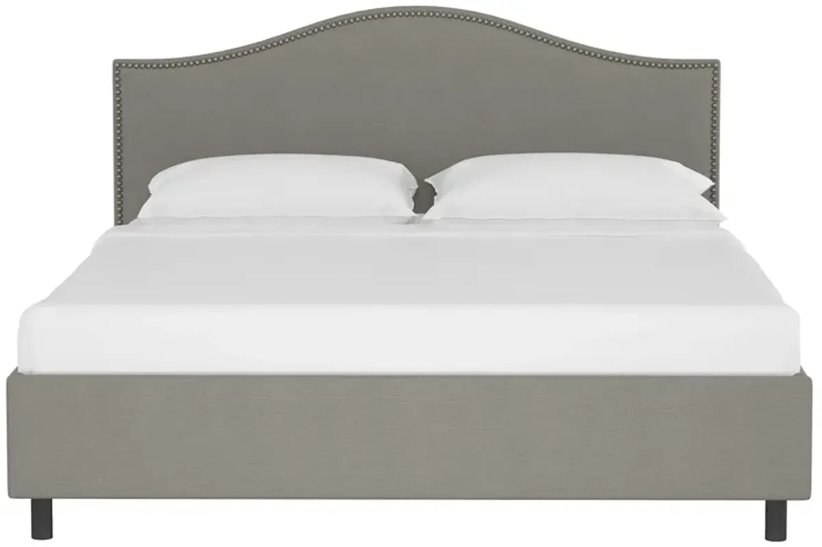 Alexander Platform Bed in Linen Gray by Skyline