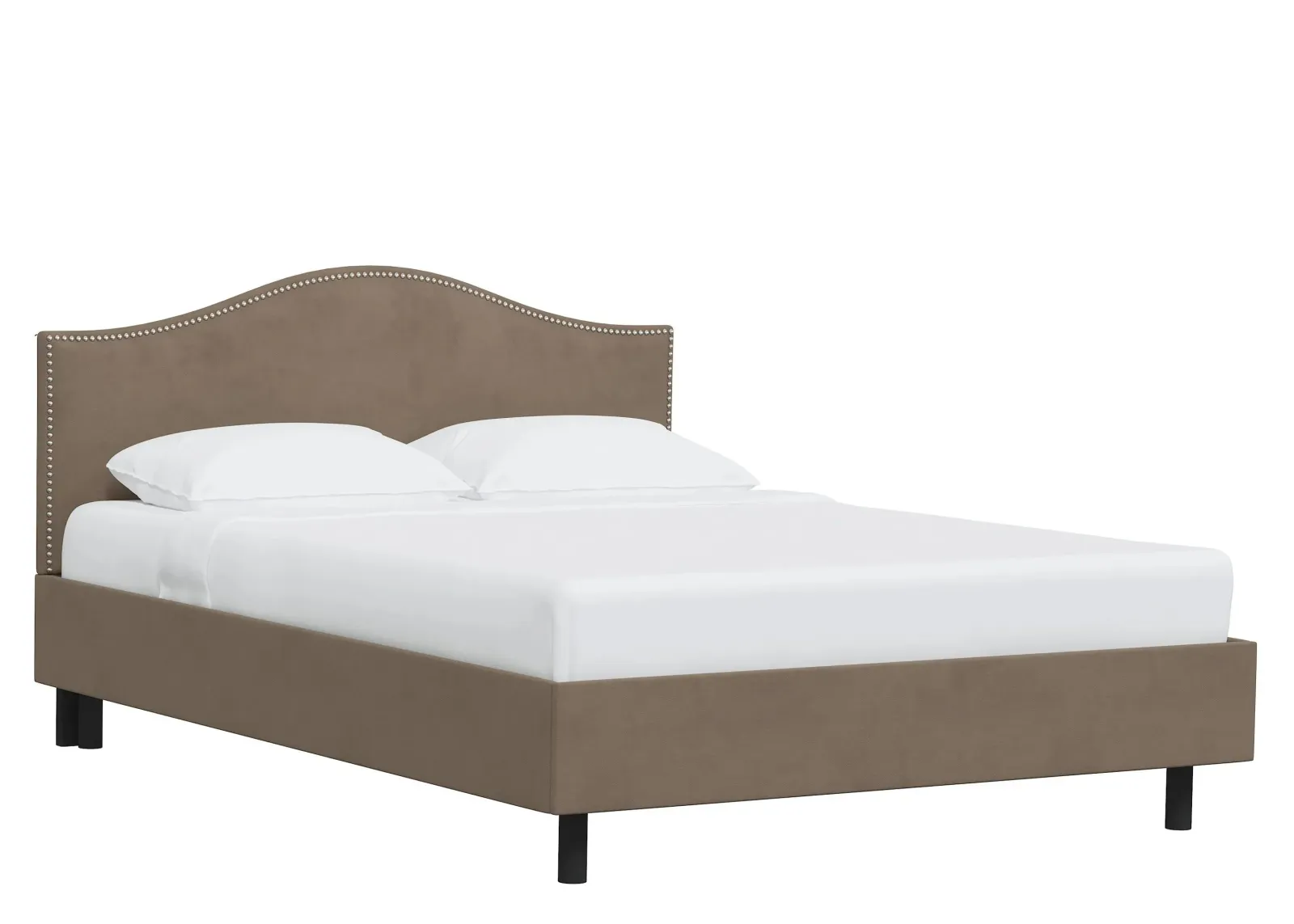 Alexander Platform Bed in Velvet Cocoa by Skyline