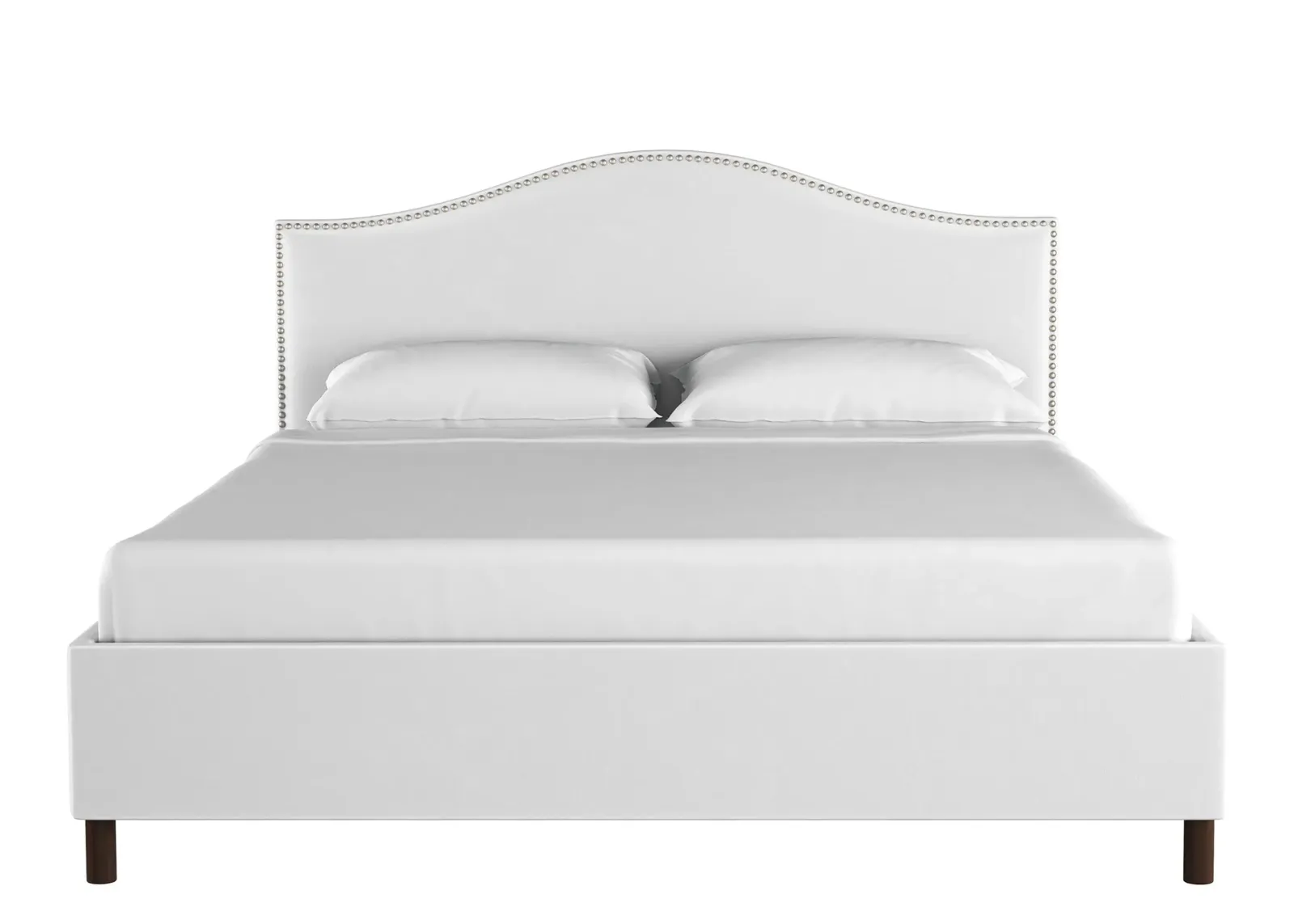 Alexander Platform Bed in Velvet White by Skyline