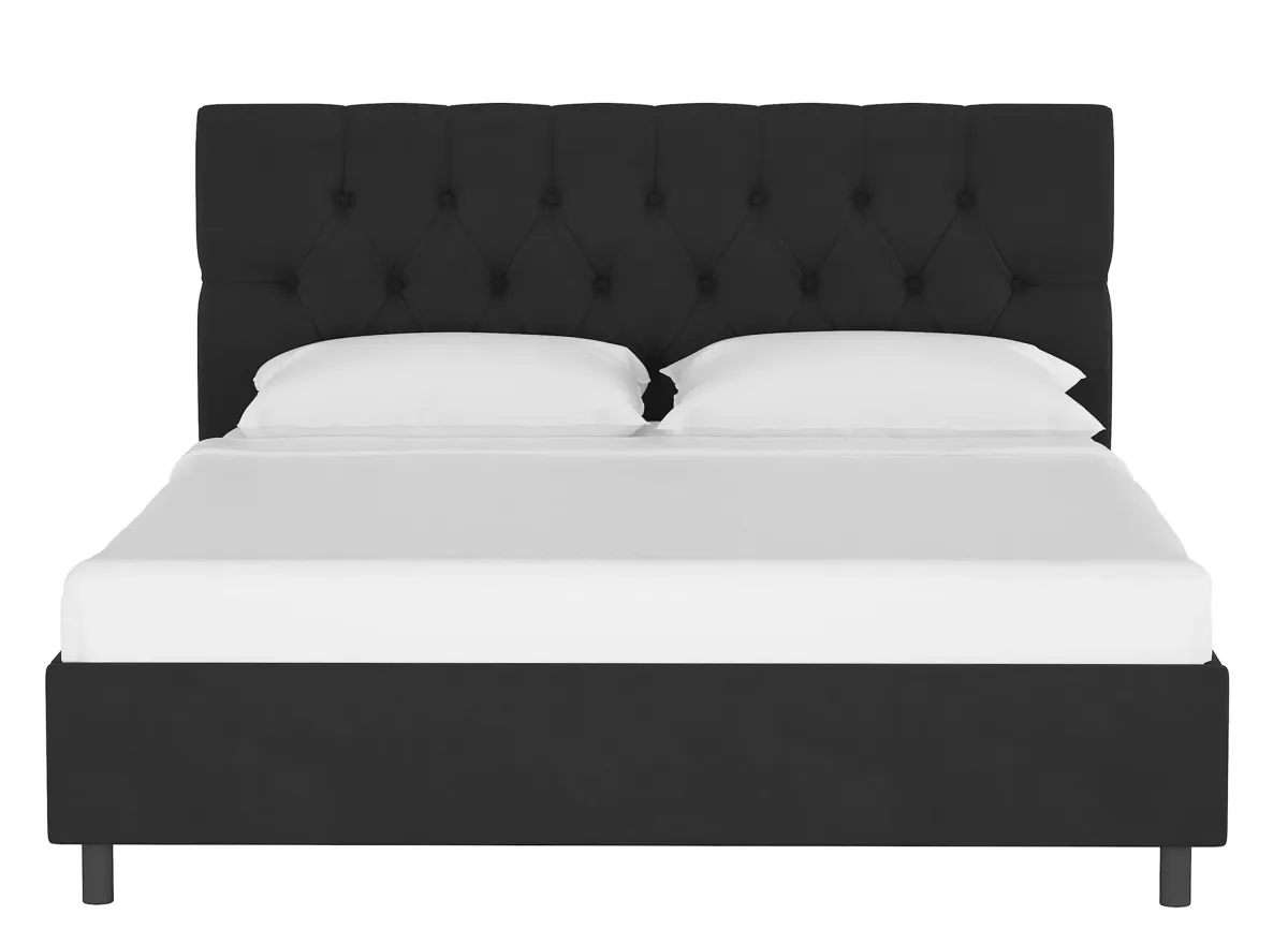 Blanchard Platform Bed in Velvet Black by Skyline